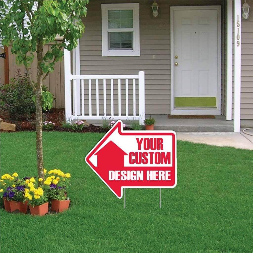 22'' Wide by 18.7 tall Custom Arrow Shaped Yard Signs