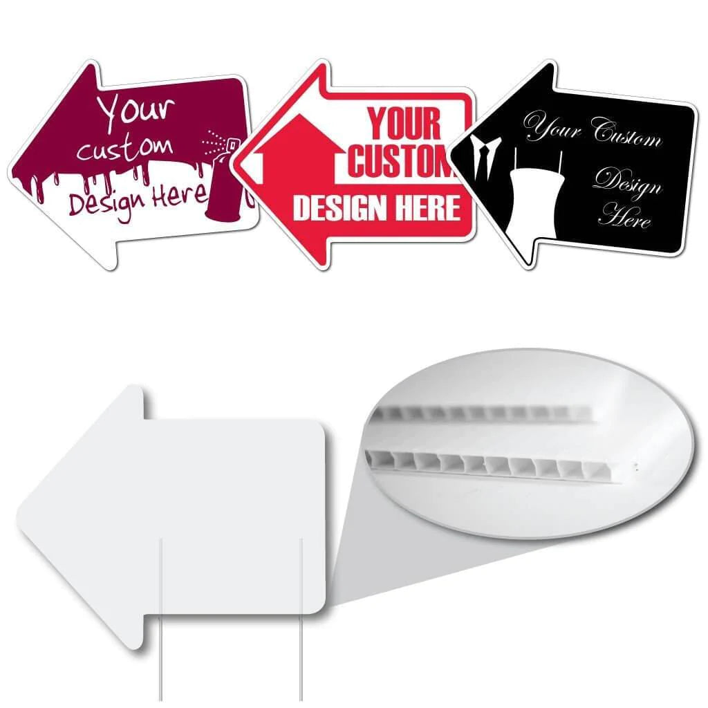 22'' Wide by 18.7 tall Custom Arrow Shaped Yard Signs