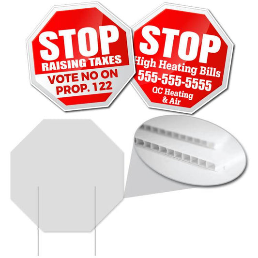 23.5" Octagon Shaped Custom Yard Sign | Two-Sided