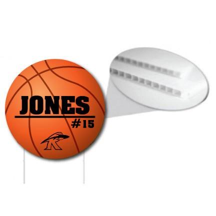 Custom 22'' Basketball Player Name, Number and Mascot Fence and Yard Signs