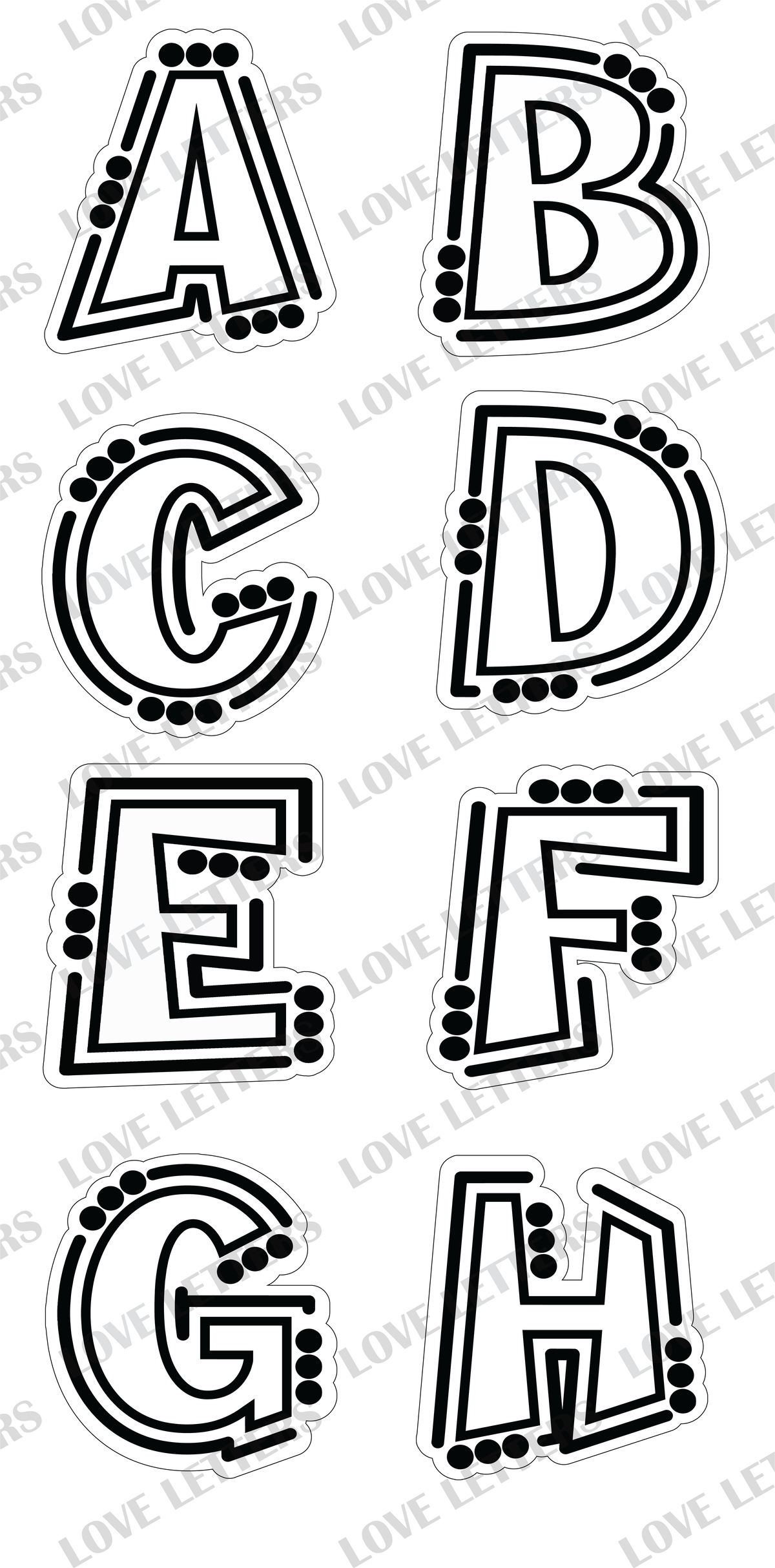 Black n White Letters - 18 inch tall