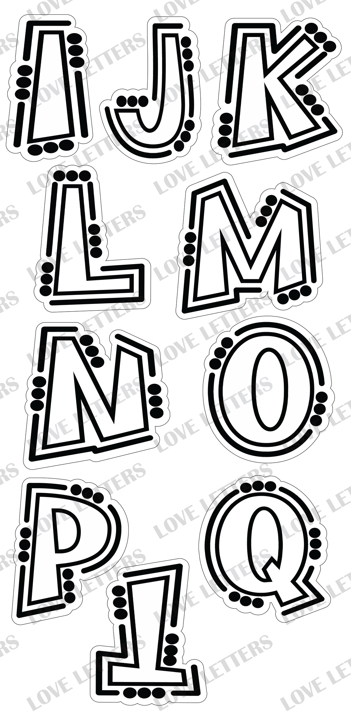 Black n White Letters - 18 inch tall
