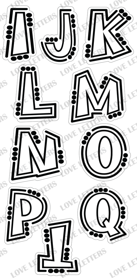 Black n White Letters - 18 inch tall