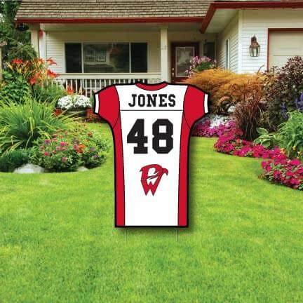 Die Cut Football Jersey Cutout One Sided Yard Signs