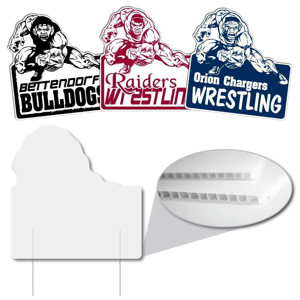 21.6x22" Intimidating Wrestler Shaped Yard Sign