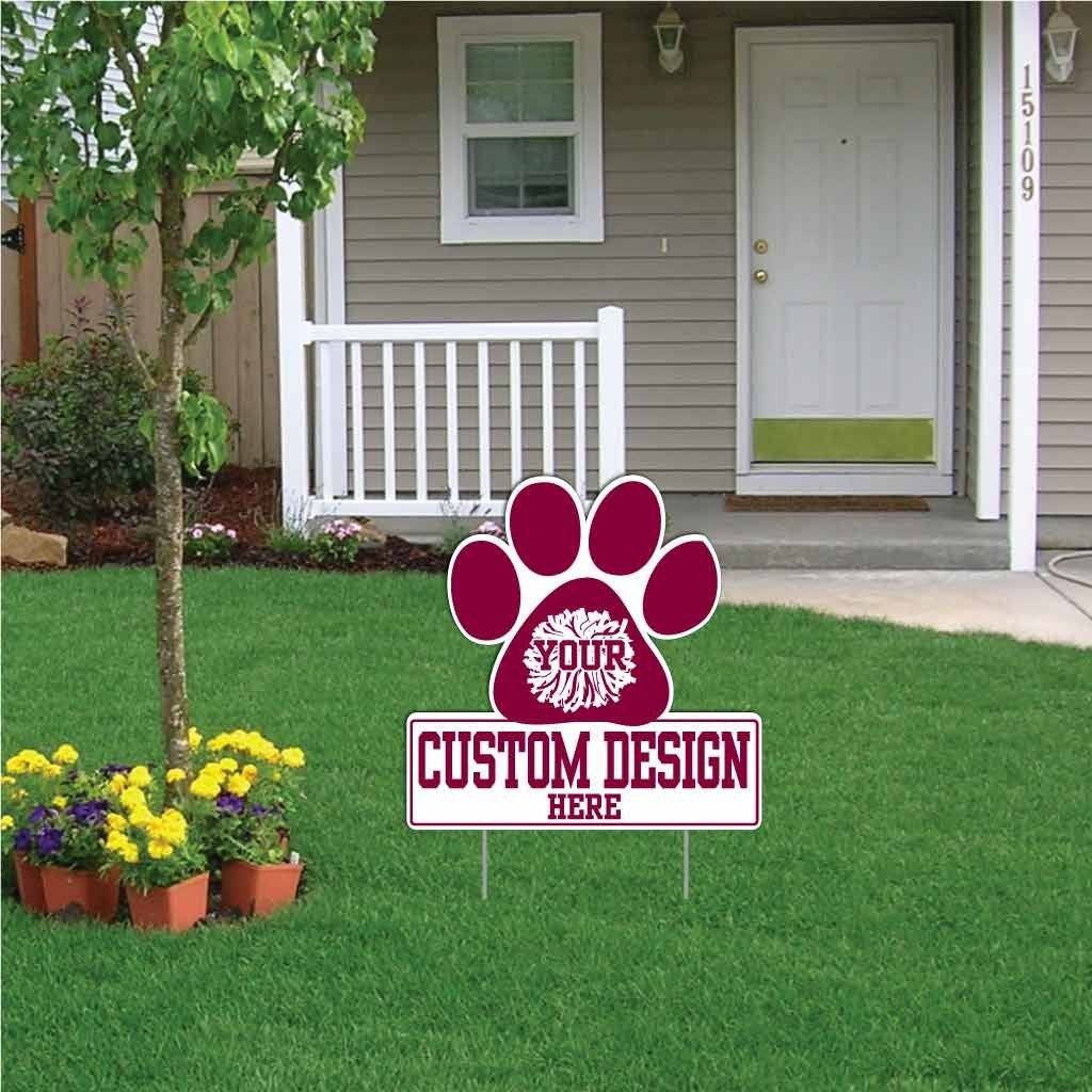 22" Paw with Rectangle Shaped Yard Sign