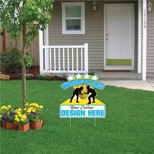 22x22" Wrestler Star Burst Shaped Yard Sign