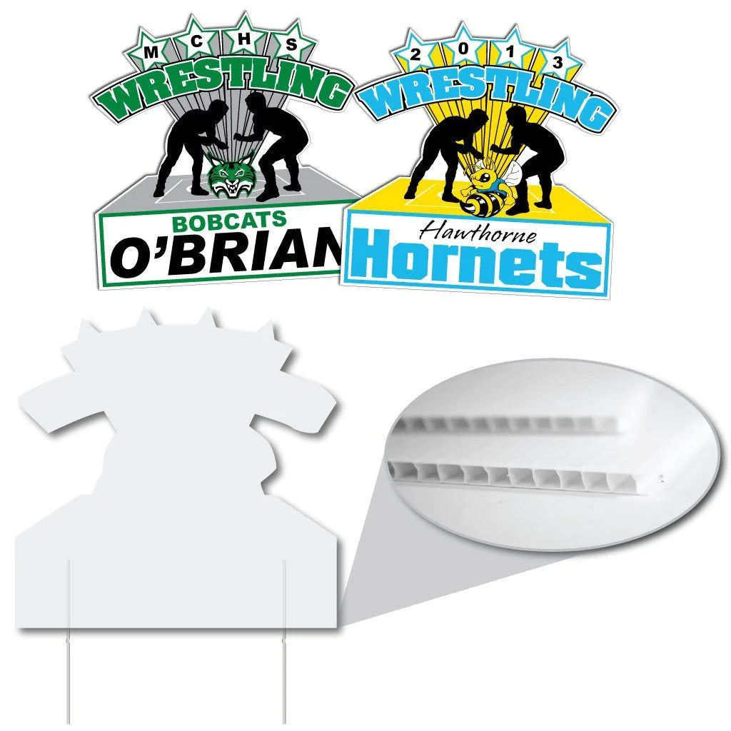 22x22" Wrestler Star Burst Shaped Yard Sign