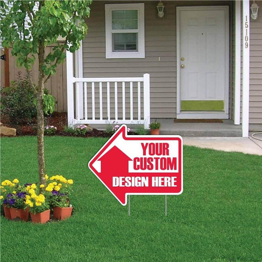 22'' Wide by 18.7 tall Custom Arrow Shaped Yard Signs