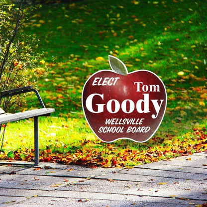 23.5"x 23" Apple Shaped - 2 Sided Yard Signs
