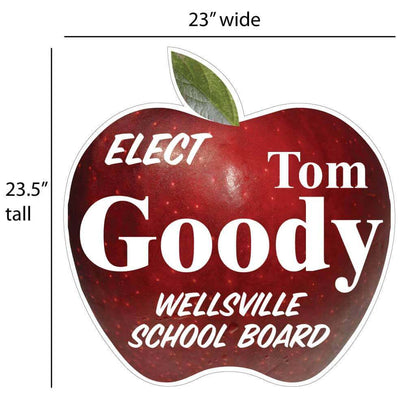 23.5"x 23" Apple Shaped - 2 Sided Yard Signs