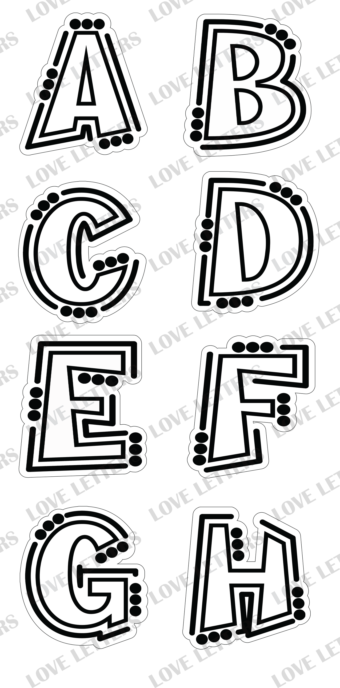 Black n White Letters - 18 inch tall