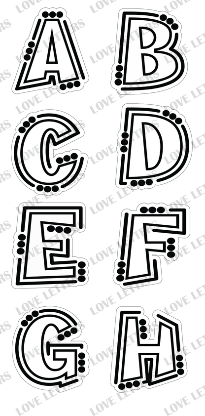 Black n White Letters - 18 inch tall