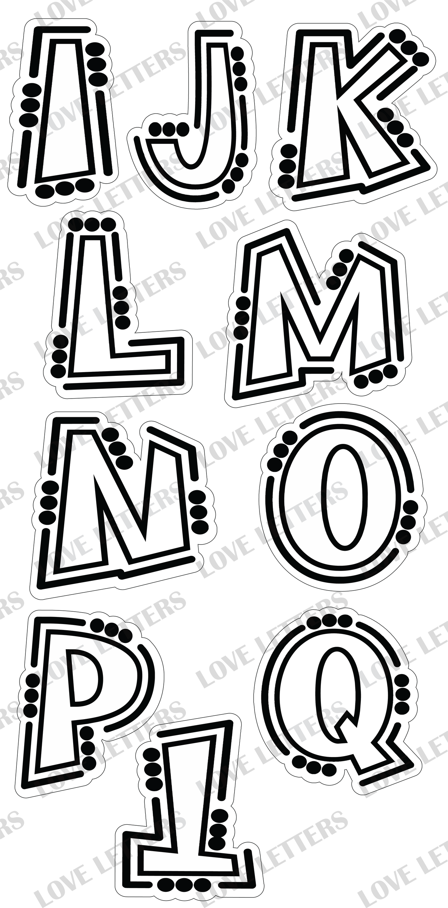 Black n White Letters - 18 inch tall