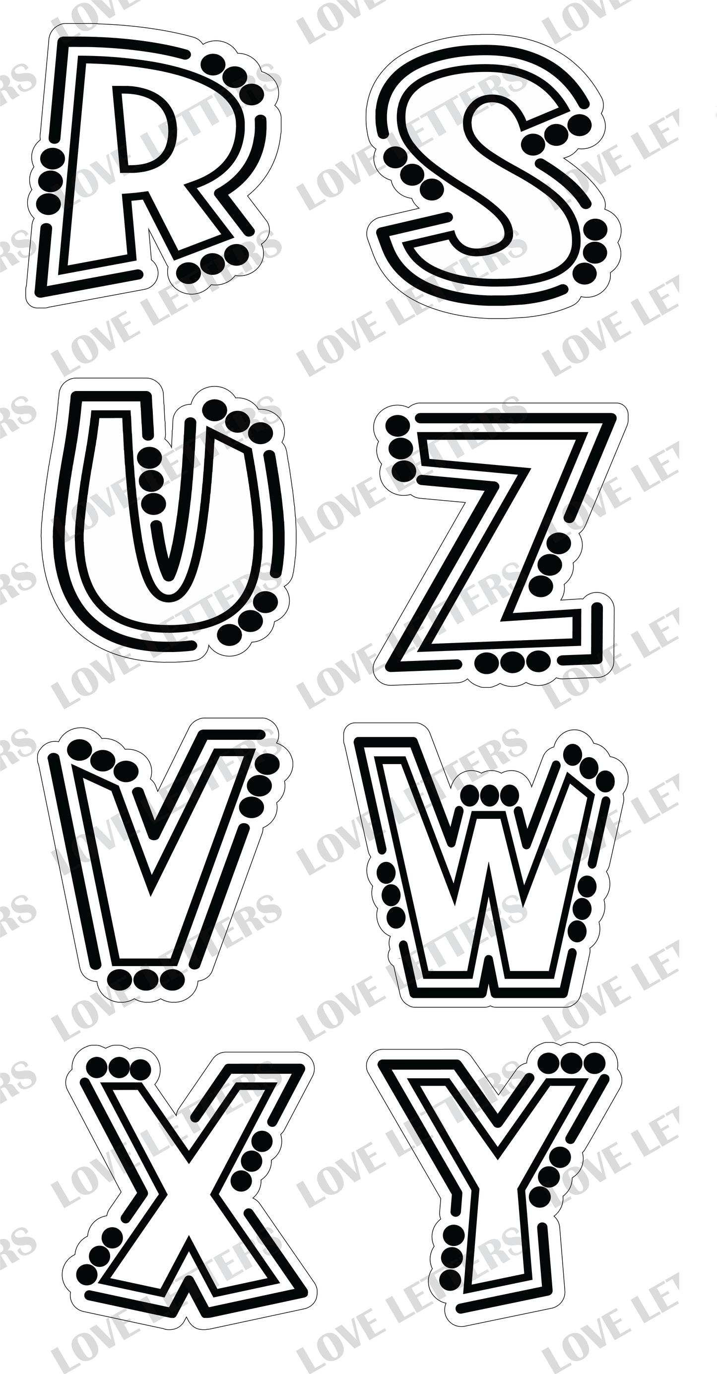 Black n White Letters - 18 inch tall