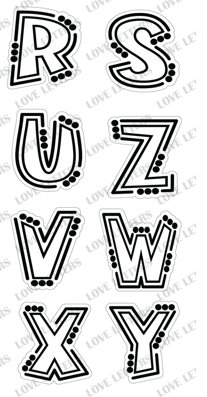Black n White Letters - 18 inch tall