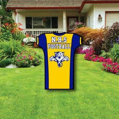 Die Cut Football Jersey Cutout One Sided Yard Signs